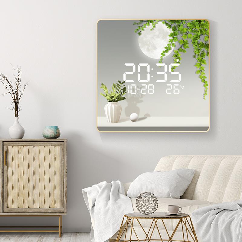 高宅厅时家XY812364用装饰画电子挂钟万年历代简客约高档创意L现E