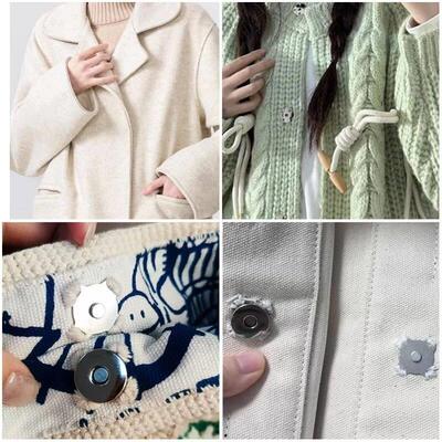 10 Sets Magnetic Snap Button Metal Plum Blossom Sew on Butto