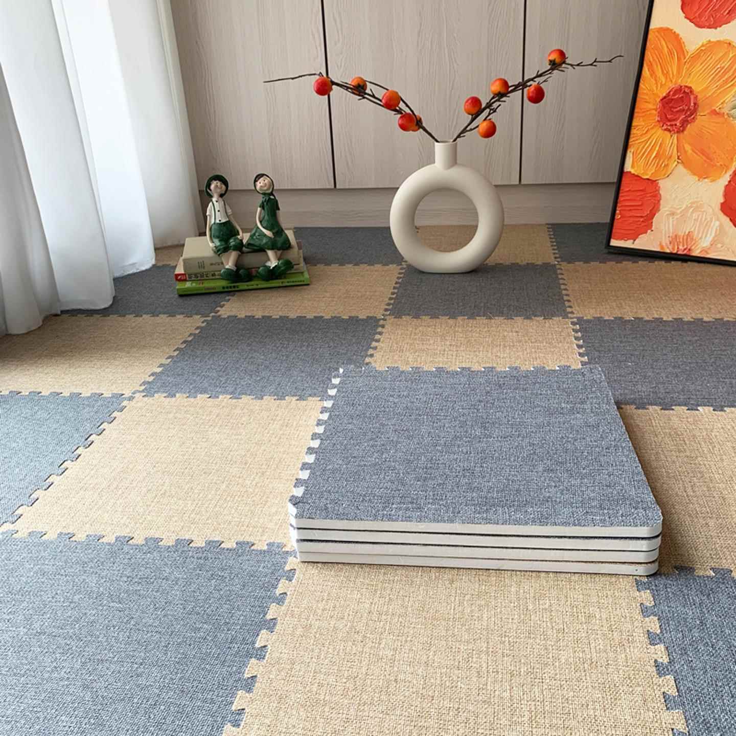 棉麻床边毯卧室全铺大面积客厅阳台榻榻米出租屋拼接地垫飘窗垫