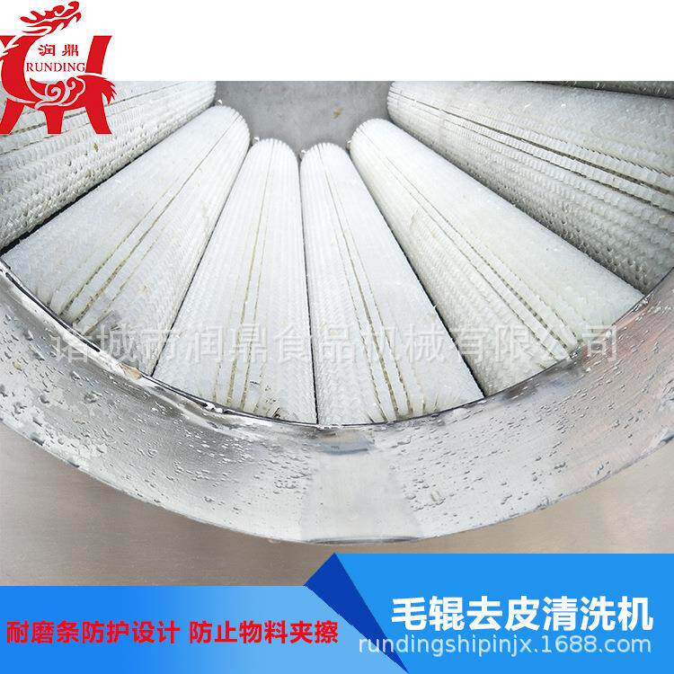高压扇形喷淋头清洗去皮机魔芋毛辊磨皮清洗机自动出料效率高