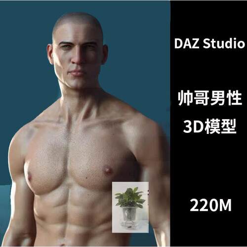 DAZ Studio帅气健壮肌肉男诺瓦克手脚细节帅哥男性3D模型