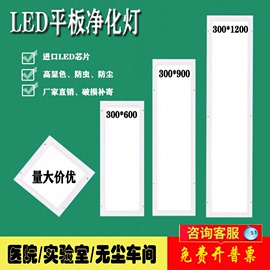 300x1200净化灯led洁净灯，30x90医院手术室无尘车间平板吸顶灯明装