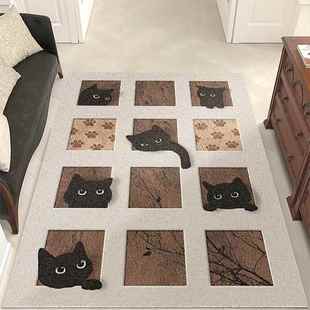 立体可爱猫咪家用入户地垫门口PVC刮沙脚垫玄关丝圈防滑垫可裁剪