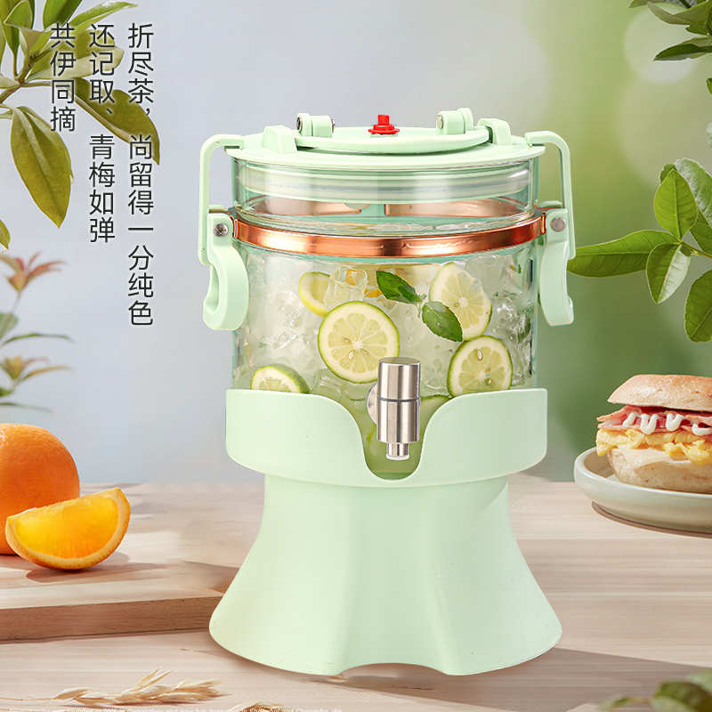 玻璃冷水桶调酒桶泡酒瓶自制饮料果茶桶果汁罐啤酒网红可乐桶容器
