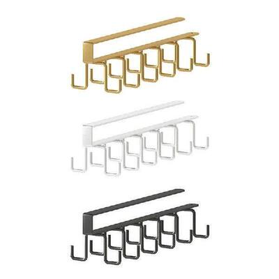 Iron Hanging Rack Holder Punch-free Double-row Hooks
