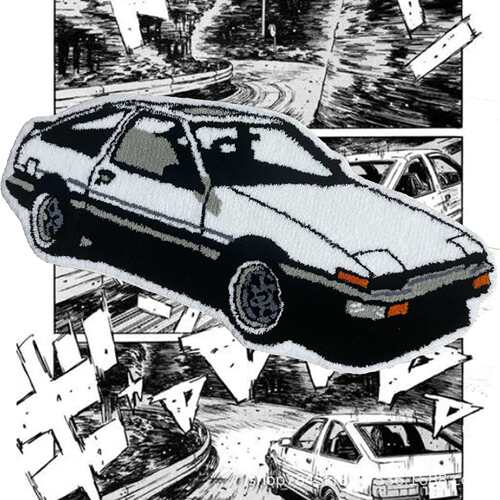 AE86异形地毯头文字D风格家用地垫浴室入户门垫