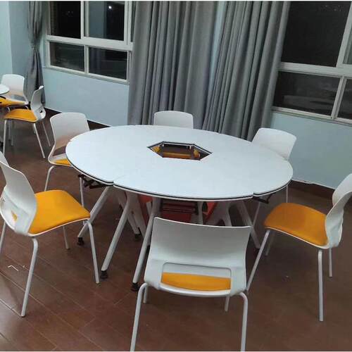 多边无品牌/形折叠会议桌训圆型环接培拼训台学校培中心学生上课