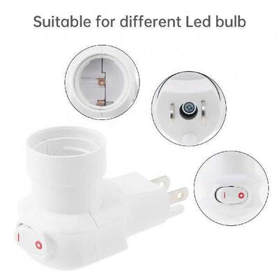 E26 E27 Plug in Light Bulb Socket Adapter Lamp Holder 3