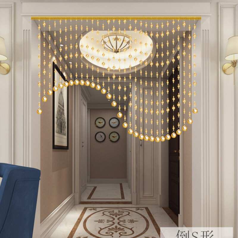 Q水晶珠帘帘子卫生间网红门帘挂帘隔断玄关餐厅客厅卧室阳台免打W