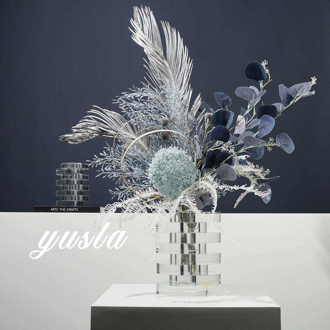 简约轻奢客厅茶几插干花瓶餐厅酒店玄关柜别墅样板间摆件软装饰品