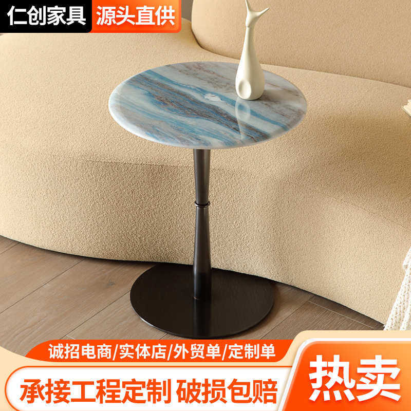 轻奢意式大理石边几客厅家用岩板沙发小边几极简床头圆杏小桌边几,住宅家具,角几/边几,淘宝优惠券,粉丝福利购,淘宝优惠卷
