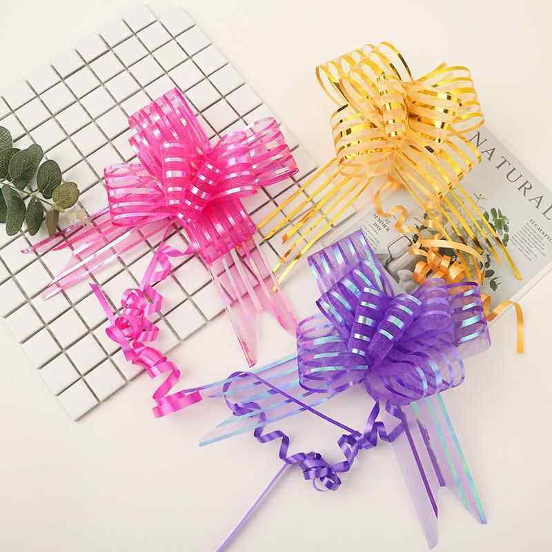 50mm雪纱手拉花婚车装饰婚庆用品婚房布置礼品包装彩带