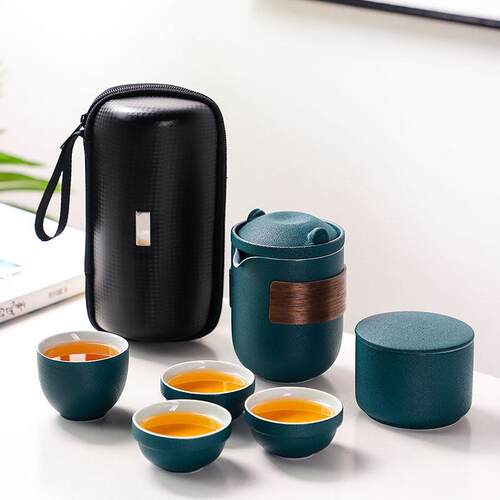 便携式旅行茶具小套装户外简易泡茶壶茶杯单人饮收纳包露营快客杯
