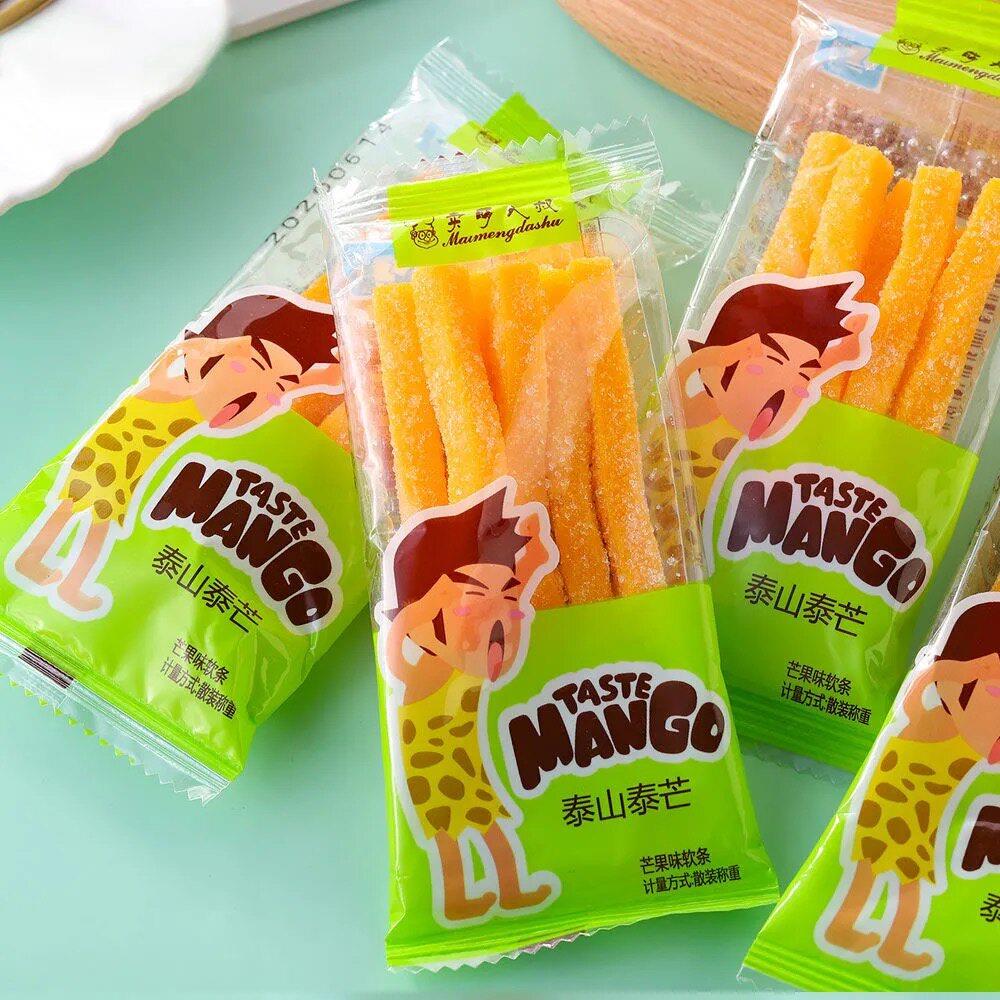 卖萌芒果叔叔条泰山太芒果味Qq糖水果软条软糖蛋糕儿童零食