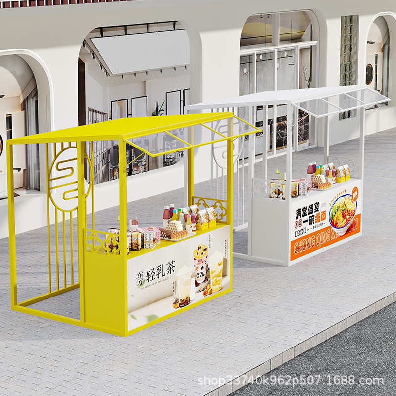 文旅摊位展示架集市商场移动花车铁艺夜市活动展会促销架售卖亭