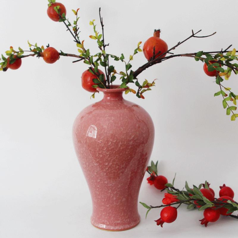 粉色陶瓷花瓶摆件桌面花艺插花鲜花小众设计感落地大摆件