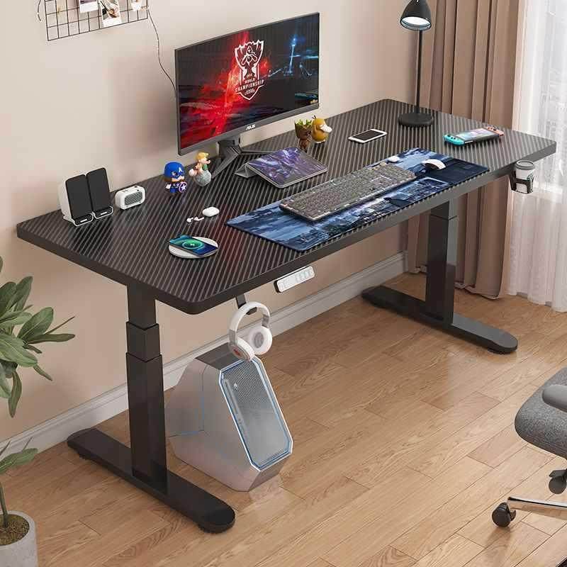 实木电动升降竞桌工成人办公桌可降升书桌作台学习电桌办公20桌子