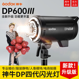 godox神牛dp600iii三代四代摄影灯闪光灯600w室内人像模特广告拍摄影棚，静物家居拍照补光灯800w1000w影室灯