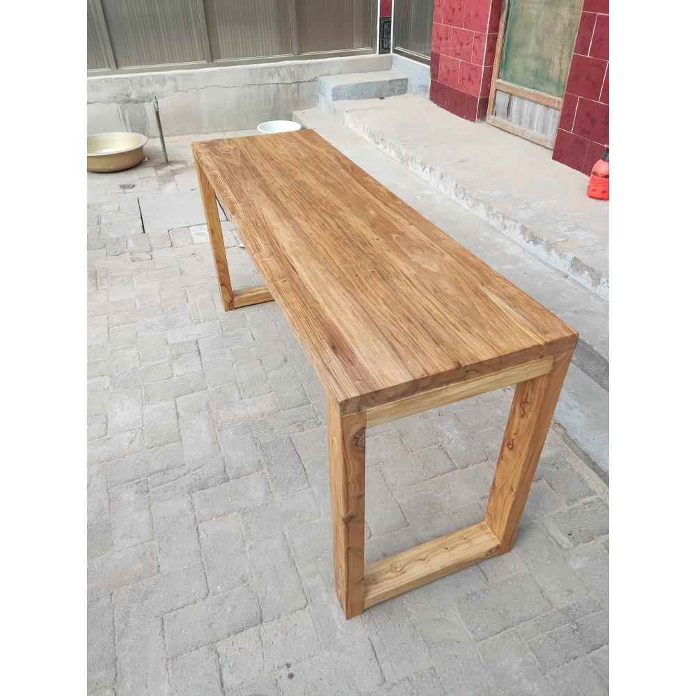 实木吧台简约靠墙书桌长条桌条案禅意老榆木琴桌工作台玄关桌定制