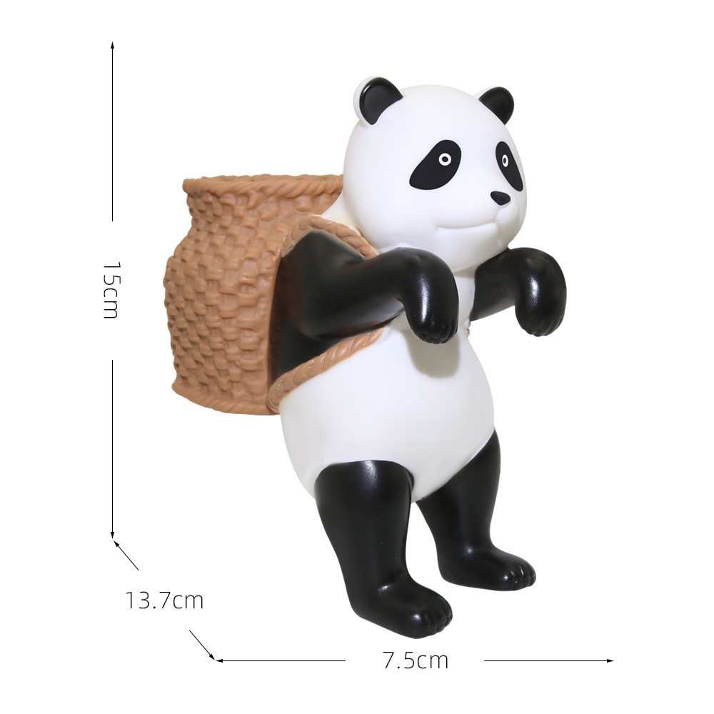 迷你小型造景鱼缸壁摆件高级装饰熊猫背包缸边悬挂饰品摆件水族箱