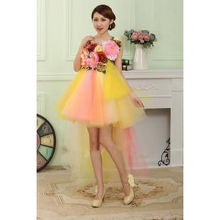 成人合唱演出主服彩纱蓬蓬裙短伴娘持人年会小礼服 新款 正品 2020款