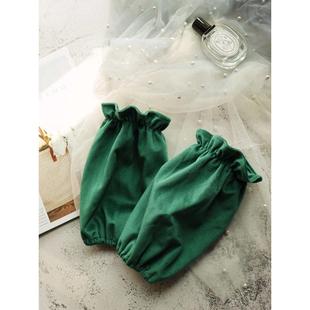 羽絨服防污袖 套辦公室居家時(shí)尚 手工定制絲絨短款 護(hù)袖 包郵 花邊袖 筒