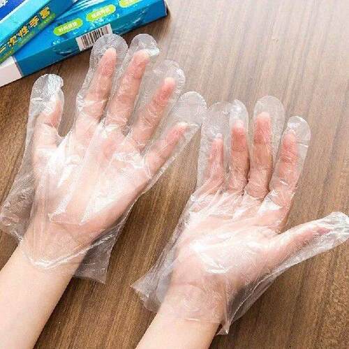 100 X/bag Disposable Gloves Latex and Powder Free Clear PE