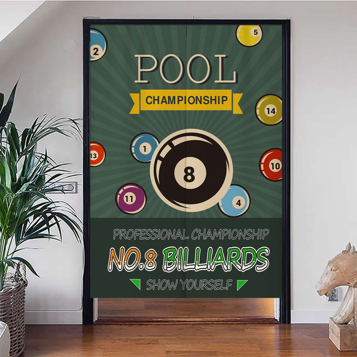 台球厅门帘可订商用桌球室卫生间隔断帘装饰半帘免打孔遮挡帘新品