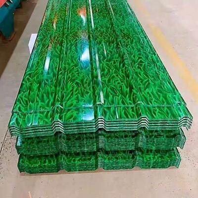 小草彩钢板小草彩色钢瓦瓦楞板镀锌铁皮围挡施工板草绿色屋顶防雨