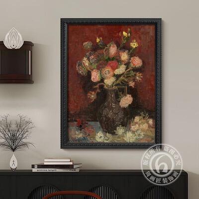 欧式复古饰画厅沙发背景挂画MLH6U1z1餐厅客过酒道花卉油画装店玄