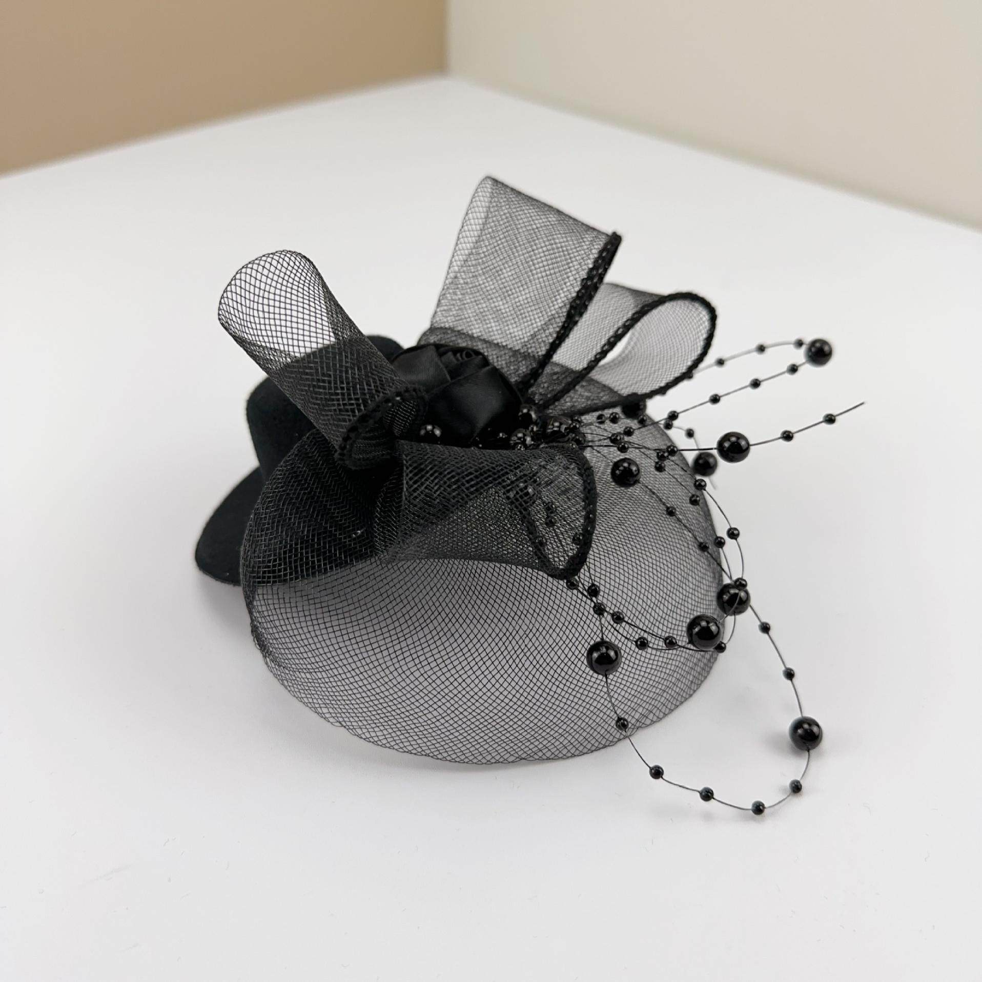 儿童小礼帽女复古时尚可爱羽毛头花舞台出走秀生日头饰发饰发夹