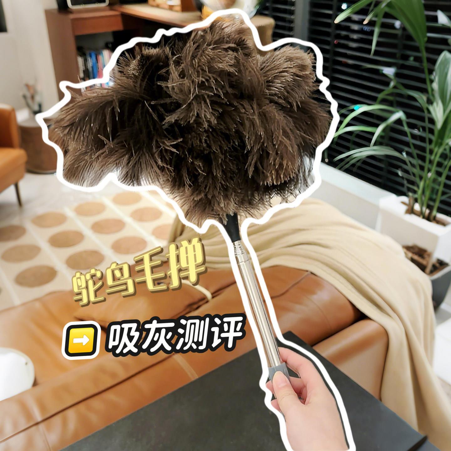 鸵鸟毛撢子鸡毛掸除尘扫灰家用可伸缩加长不掉毛静电吸附扫灰神器