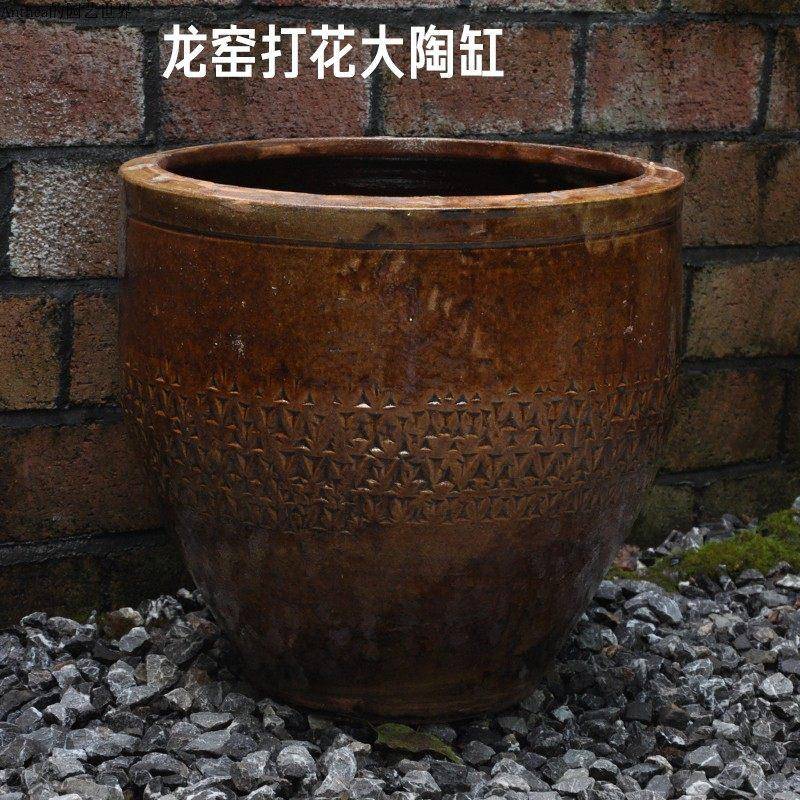 水缸古法养鱼阳台老缸中式民间庭院覆古旧老缸荷花盆缸专用缸陶瓷