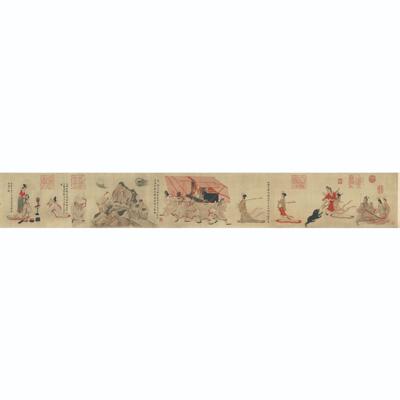 清末于非闇摹顾恺之女史人物卷复制国画客厅墙饰画茶室小横幅挂画