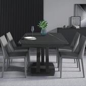 意式 简约家用小型户设BD8601马鞍皮休计闲厅单人靠背餐餐椅餐桌椅