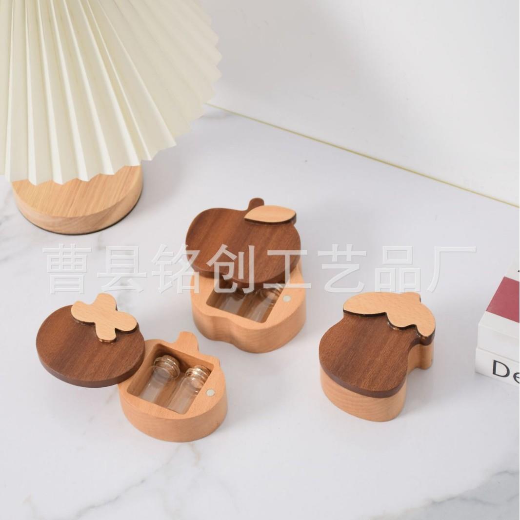 木制宝脐带胎毛收藏盒婴儿肚脐储存瓶宝宝胎毛纪念品制作保存新生