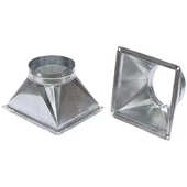 镀锌白铁皮天方地圆通风管道配件 不锈钢风管方变圆 天方地圆加工