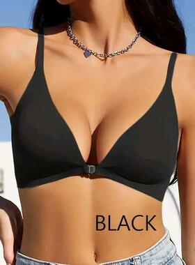 Women Front Button Bra Camisoles Tanks Underwear Black S M L