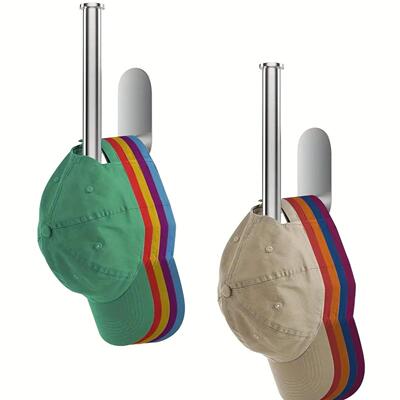 1pc Stainless Steel Baseball Cap Hanger - Wall Mounted Hat O