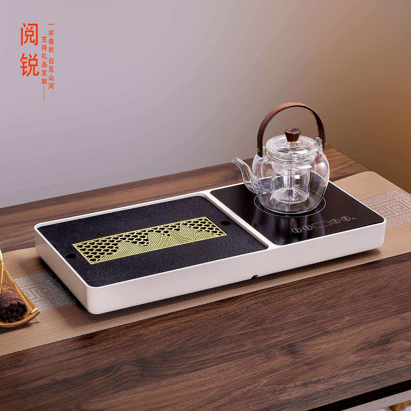 阅锐茶盘电器加水一体机办公自动上水烧水电陶炉茶台展会用茶台