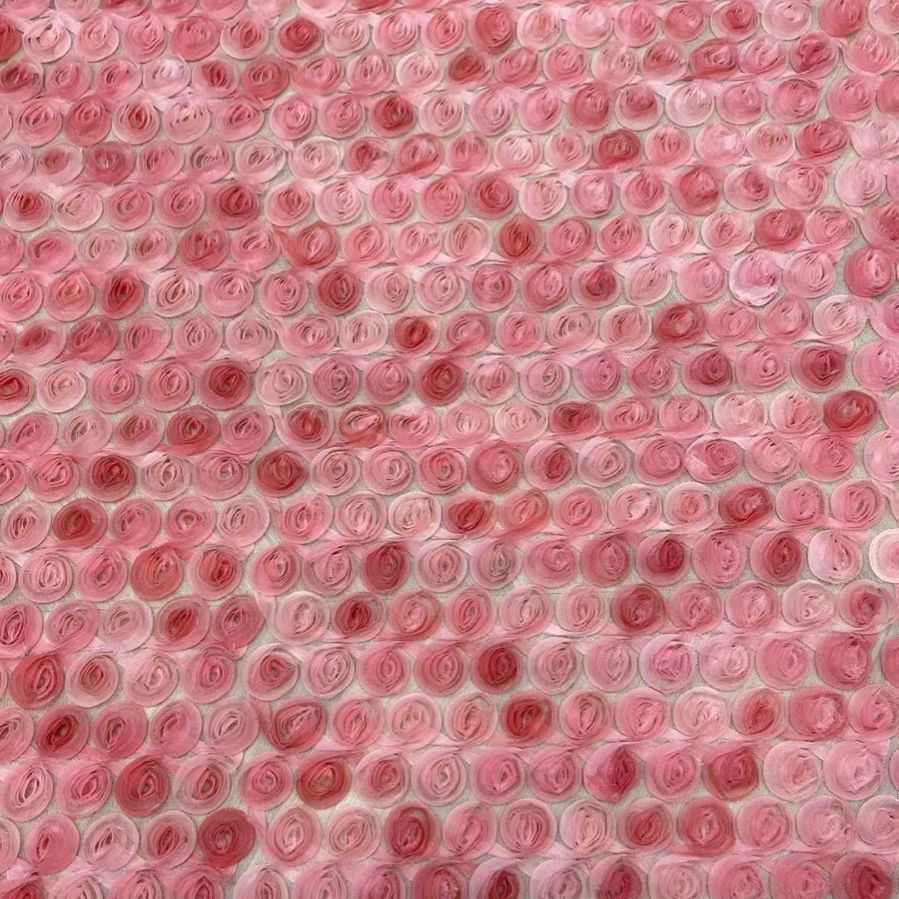 2023新品盘花绣花三合一刺绣立体渐变色玫瑰花多色绣花布料面料