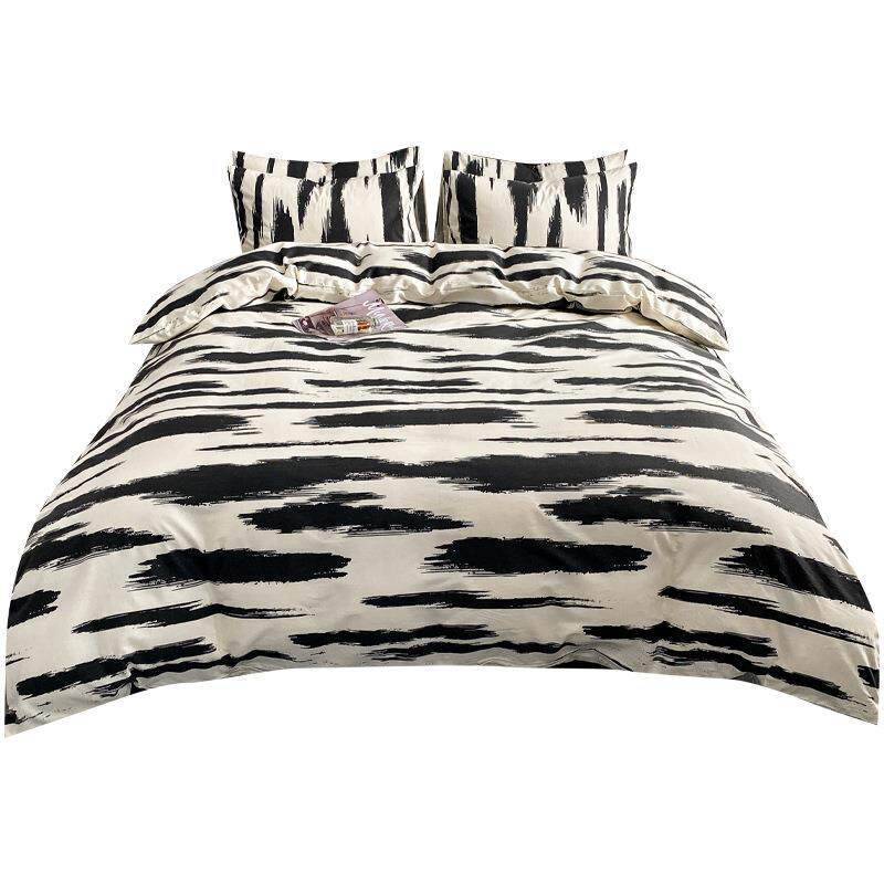 男生简约床上四件套纯棉全棉100床单人被套床笠学生宿舍三件套床