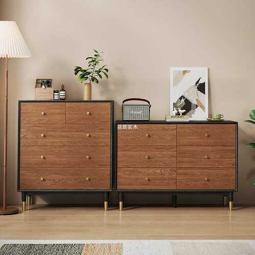 白蜡储物柜古风柜客厅木斗柜靠墙实柜子尾六斗木床抽屉中柜一体