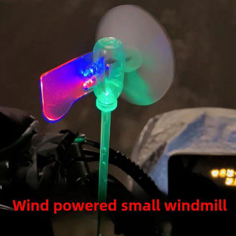 电动车装饰灯小风车风力发电发光灯LED风能动力警示灯改装配件DIY