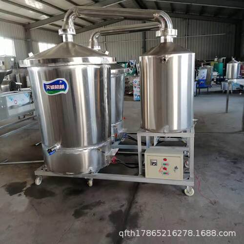 作单粮食蒸酒设备 电气简两THT用酒设烧备 操100斤蒸酒设备