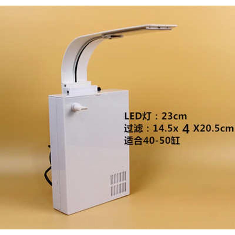 鱼缸壁挂式 内置过滤器 LED夹灯水草灯 鱼缸套装 过滤增氧水族