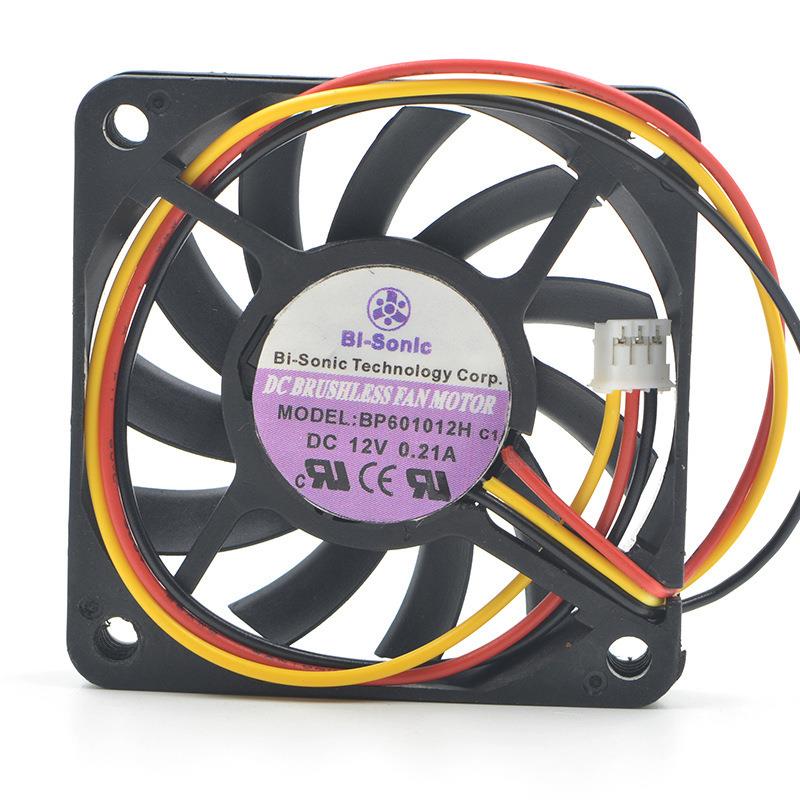 百瑞BI-SONIC BP601012H 12V 0.21A 6CM 6010 3线电源散热风扇