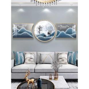 客厅装饰画福禄双全壁画现代轻奢大气三联画寓意好沙发背景墙挂画