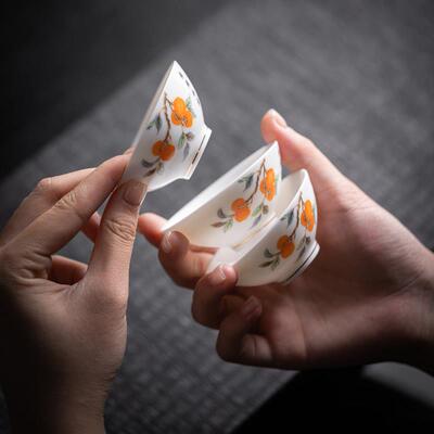 羊脂玉小号斗笠杯6只德化白瓷品茶杯个人茶杯功夫茶具陶瓷品茗杯