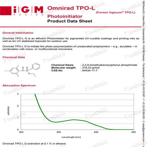 IGM光引发剂Omnirad TPO-L UV光敏剂 液体深层固化 兼顾表干